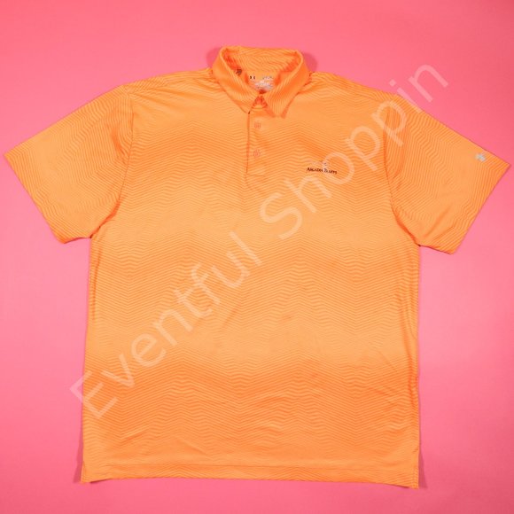 Under Armour Playoff Reactor Arcadia Bluffs Golf Polo Shirt in Orange Size XL - Picture 2 of 7
